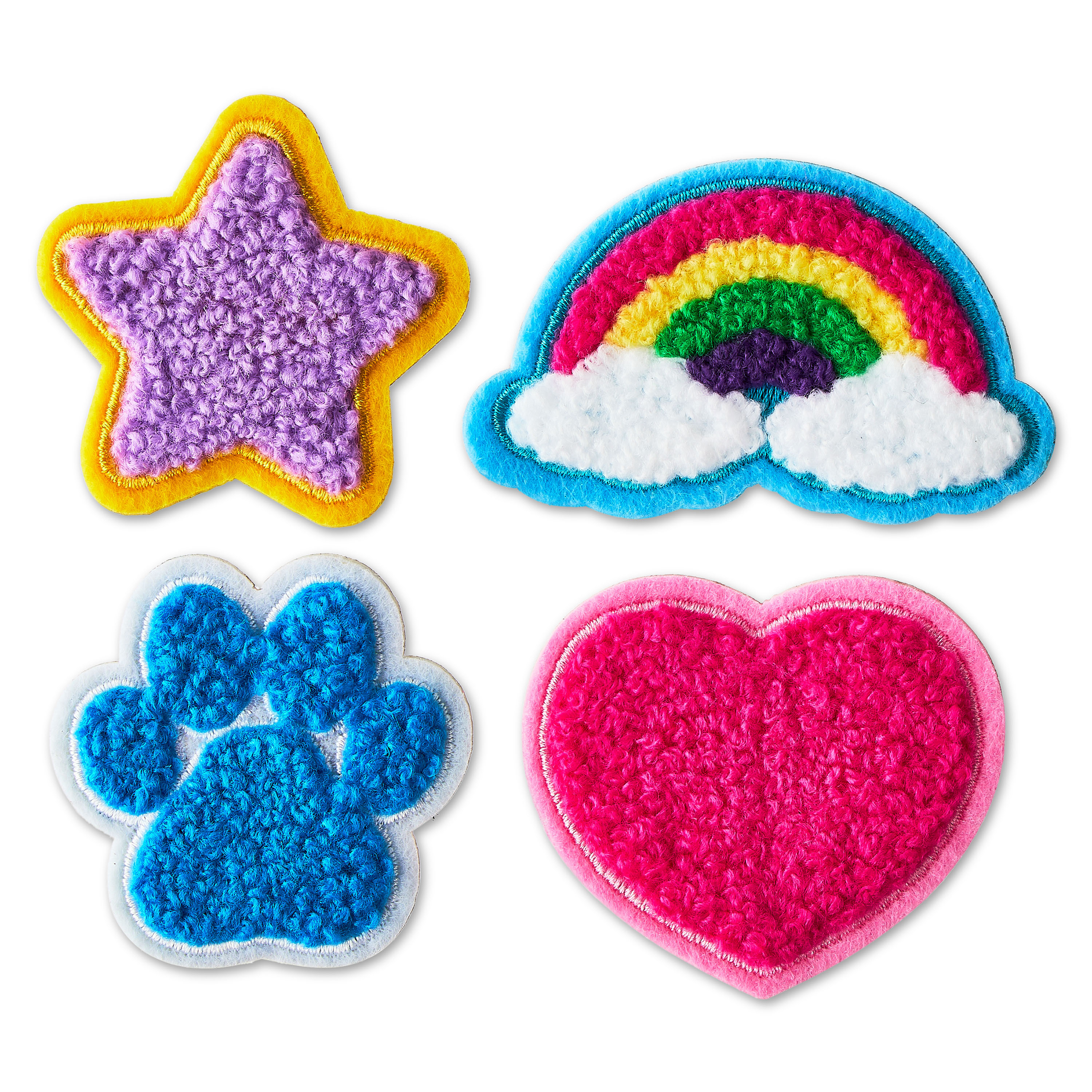 Pen+Gear Chenille Patch Stickers, 4 Count, Star, Rainbow, Paw, Heart, For Backpacks, Lunch Kits a... | Walmart (US)