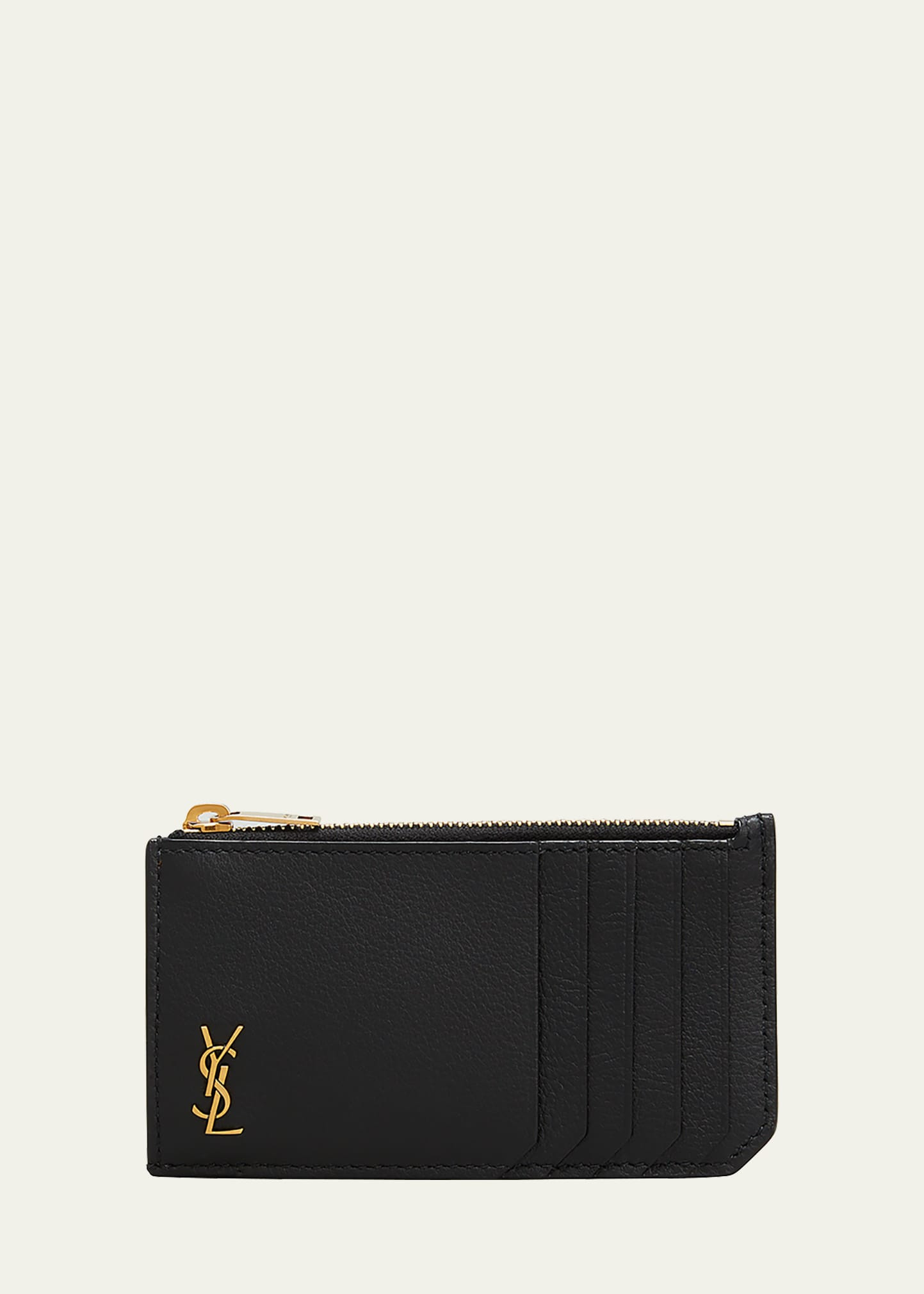 Saint Laurent YSL Monogram Tiny Zip Card Case Wallet | Bergdorf Goodman