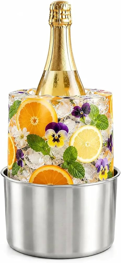 Ice Mold,Ice Bucket Mold, Ice Mold Wine Bottle Chiller,DIY Ice Bucket Mold for Wine Champagne and... | Amazon (US)
