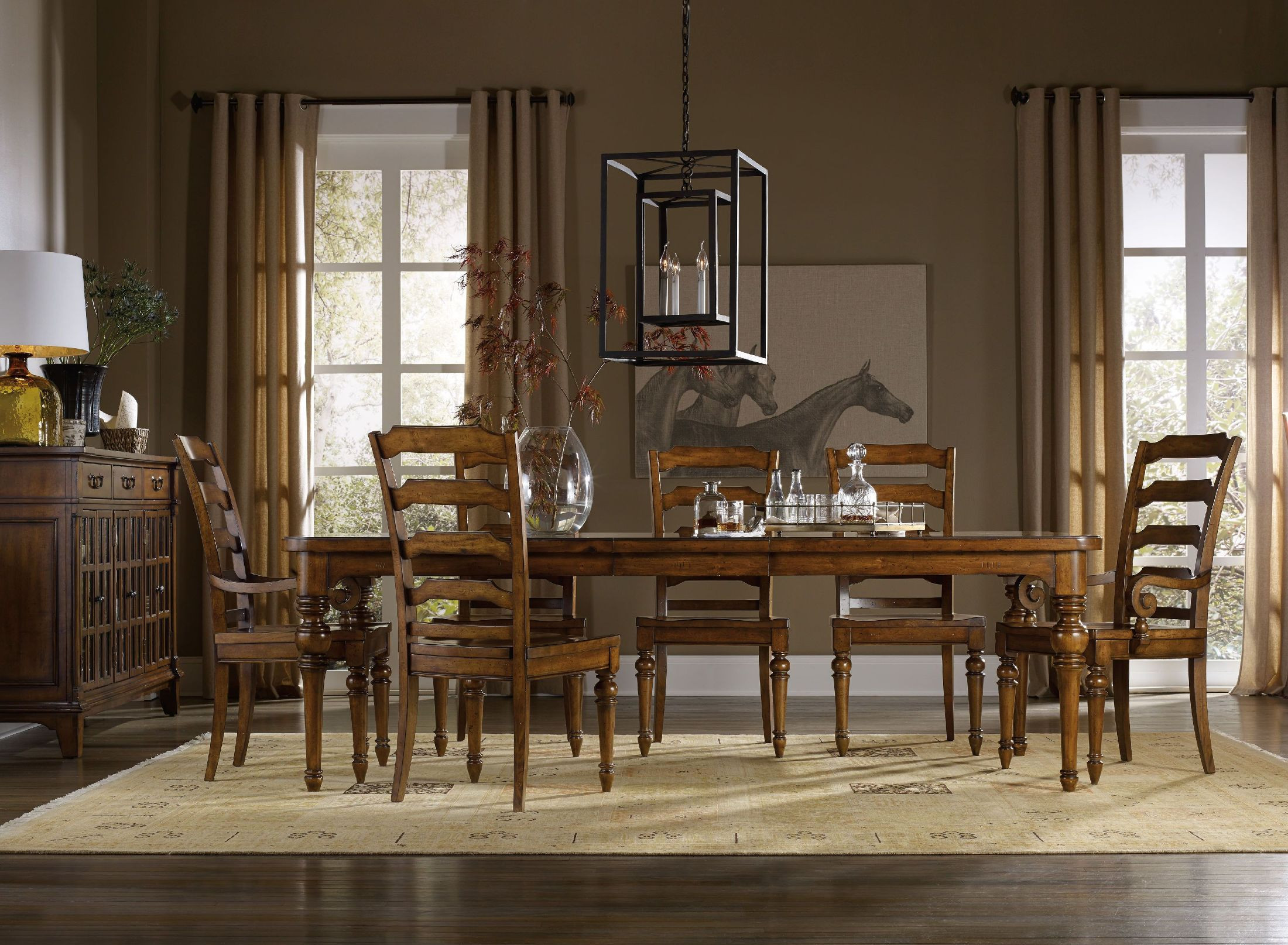 Tynecastle Medium Wood Rectangular Extendable Leg Dining Room Set | 1stopbedrooms