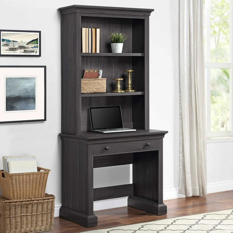 Better Homes & Gardens Canton Writing Desk with 2-Shelf Hutch, Tobacco Oak Finish | Walmart (US)