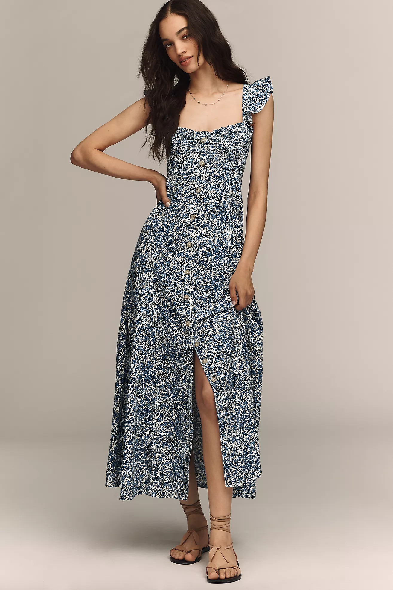 Pilcro Cotton Buttondown Midi Dress | Anthropologie (US)
