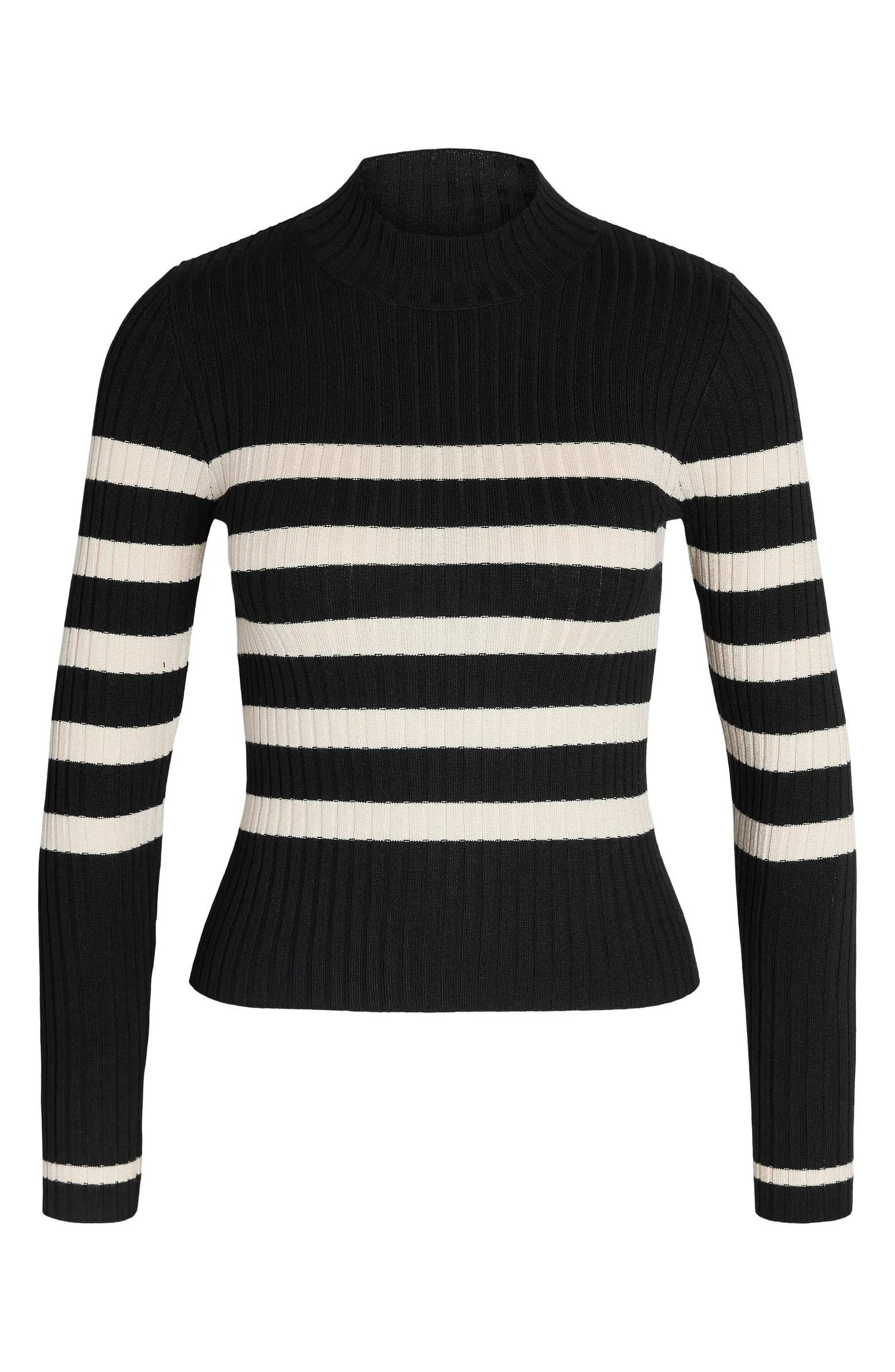 Noisy may Stripe Mock Neck Rib Sweater | Nordstrom | Nordstrom