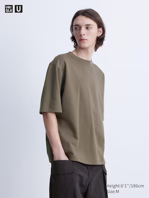 UNIQLO U AIRISM COTTON OVERSIZED CREW NECK HALF SLEEVE T-SHIRT | UNIQLO AU | Uniqlo Australia