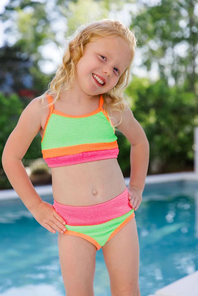 Kid's Do Not Disturb Neon Bikini Bottoms Tori X Pink Lily | Pink Lily