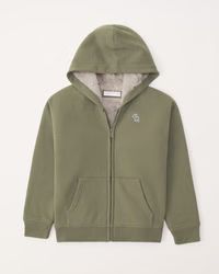 cozy lined icon full-zip hoodie | Abercrombie & Fitch (US)
