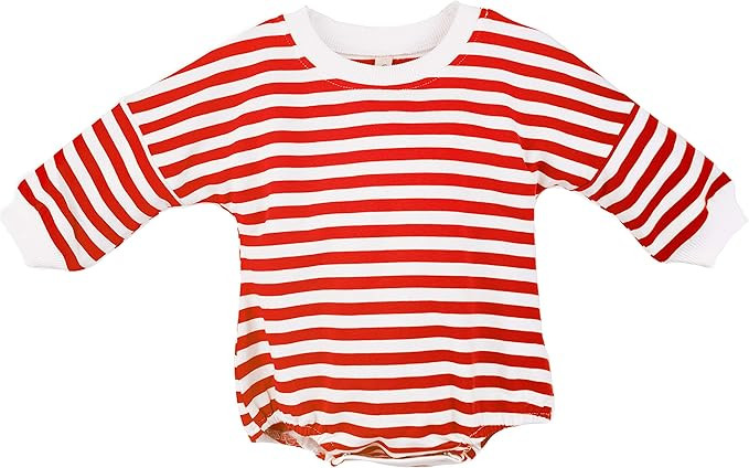 Salute Baby Infant Boys Girls Stipe Romper Long Sleeve Onesie Shirt Bodysuit Clothes Set Tops Cas... | Amazon (US)