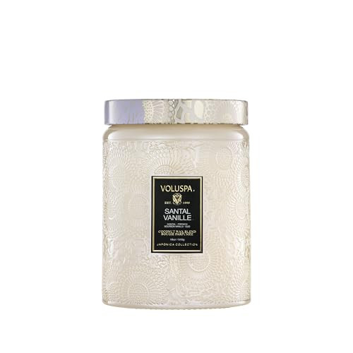 Voluspa Santal Vanille, Large Candle Jar, 18 oz, 100 Hour Burn Time, Coconut Wax for Clean Burning, Handcrafted in the USA | Amazon (US)