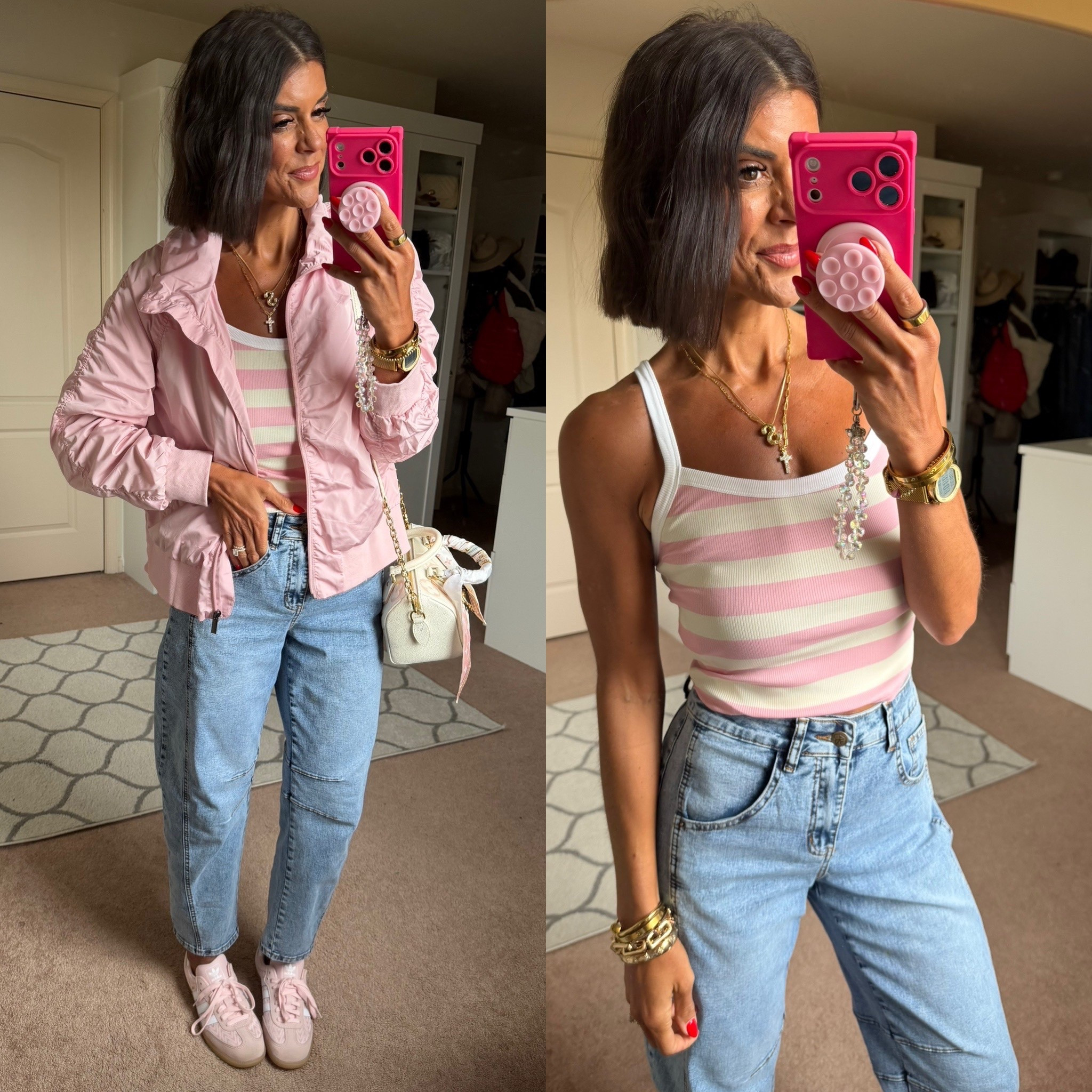 Size small in jacket and tank Size xs in jeans

#LTKSeasonal