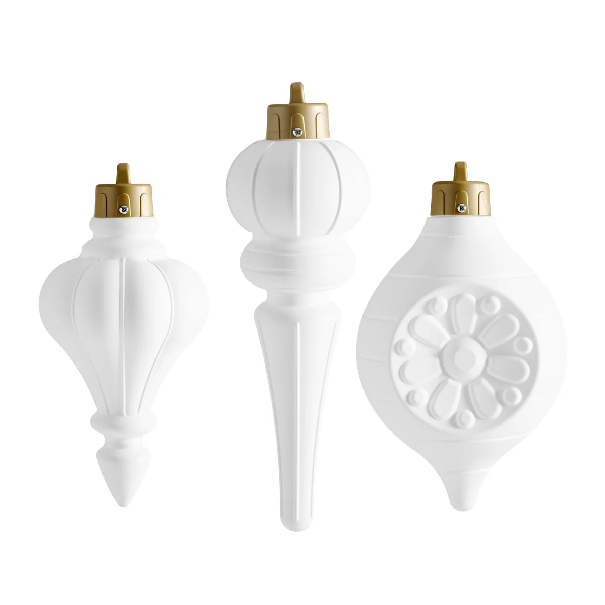 Step2 Large Customizable Outdoor Christmas Holiday Ornaments, 3 Pack, White | Wayfair North America