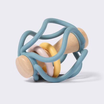 Silicone and Wood Ball Rattle Baby Toy - Cloud Island™ | Target