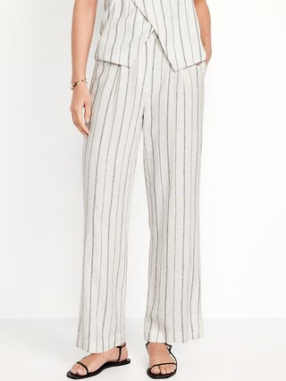 Extra High-Waisted Linen-Blend Wide-Leg Taylor Pants | Old Navy (US)