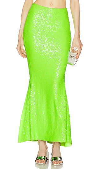 Sequin Obie Skirt in Neon Green | Revolve Clothing (Global)