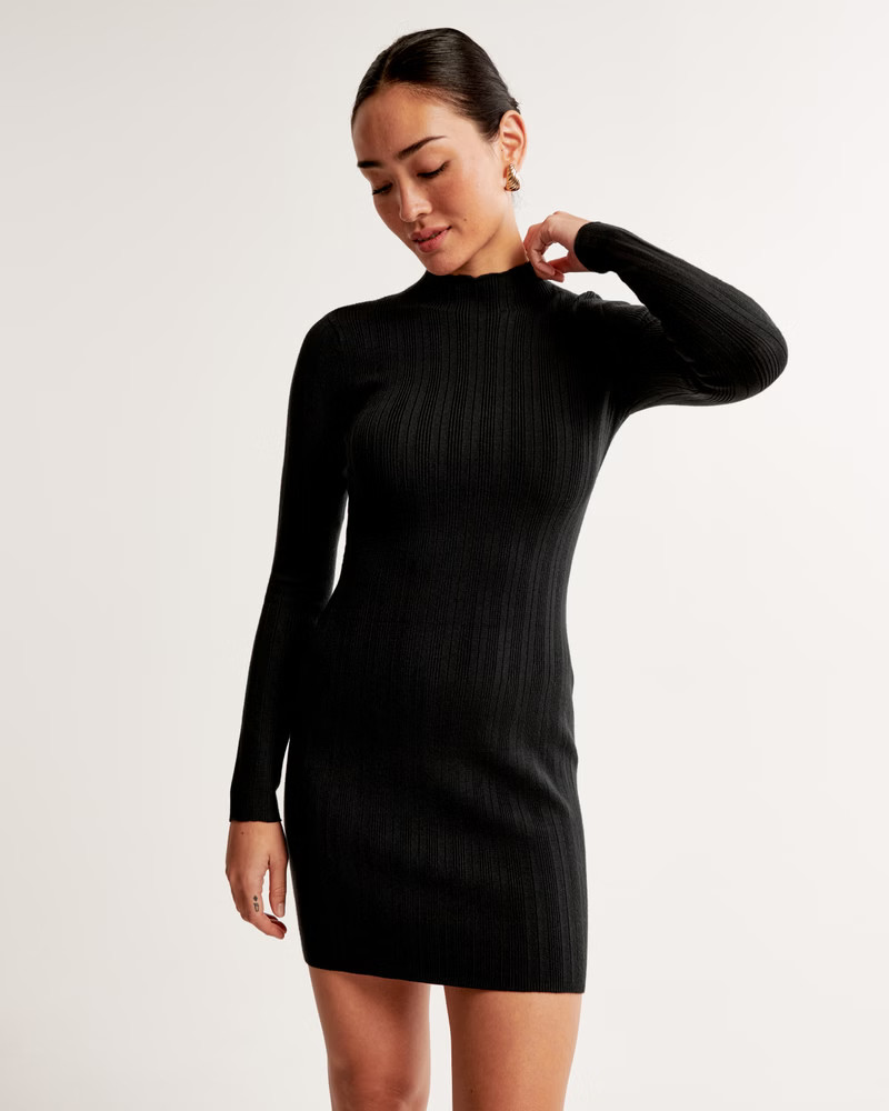 Women's Long-Sleeve Mockneck Mini Sweater Dress | Women's Dresses & Jumpsuits | Abercrombie.com | Abercrombie & Fitch (US)