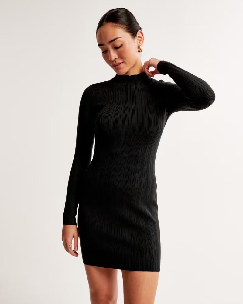 Long-Sleeve Mockneck Mini Sweater Dress | Abercrombie & Fitch (US)