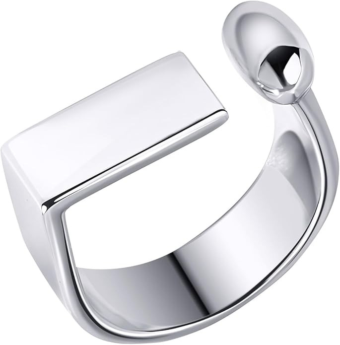 Platimun/Gold Plated Band Ring/Statement Rings for Women Fashion Jewelry Adjustable Rings(with Bo... | Amazon (US)