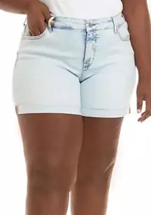 Plus Size Mid-Rise 4 Inch Raw Cuffed Shorts | Belk