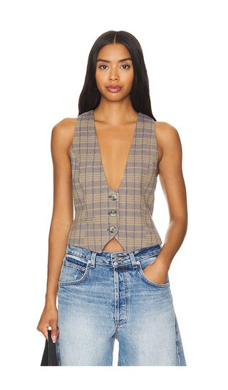 Libby Vest in Blue Grey Combo | Revolve Clothing (Global)