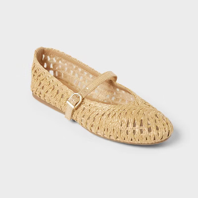 Women’s Myla Flats with Memory Foam Insole - A New Day™ Beige 10 | Target