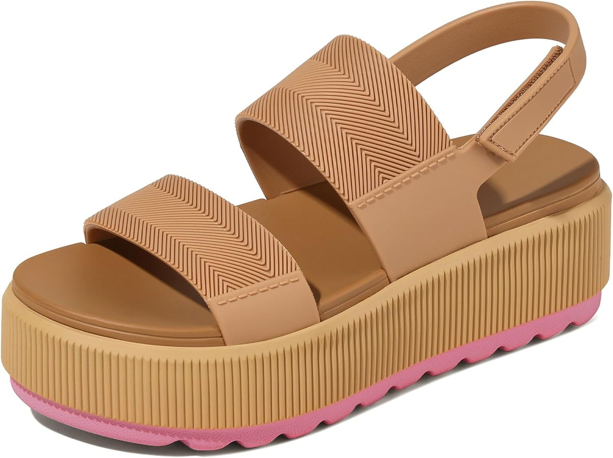 Lovee Cosee Platform Water Sandals for Women Chunky Wedge Lug Sole Comfortable Waterproof Summer ... | Amazon (US)