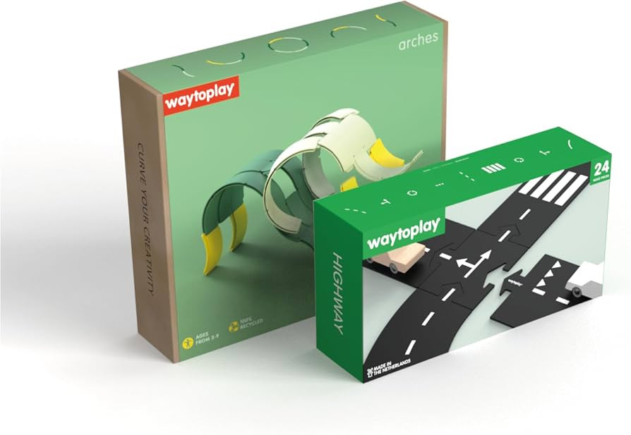 Waytoplay Adventure Set - 60 Piece Flexible Toy Road & Arches Bundle - Waterproof Modular Car Tra... | Amazon (US)