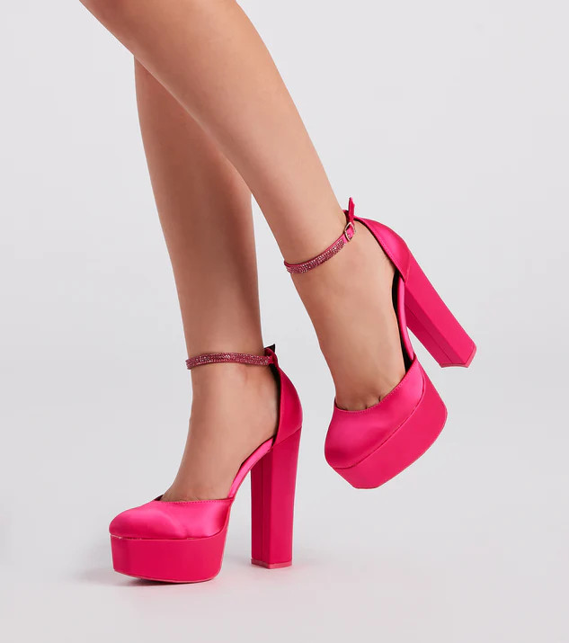 Season To Party Satin Platform Pumps | Windsor Stores
