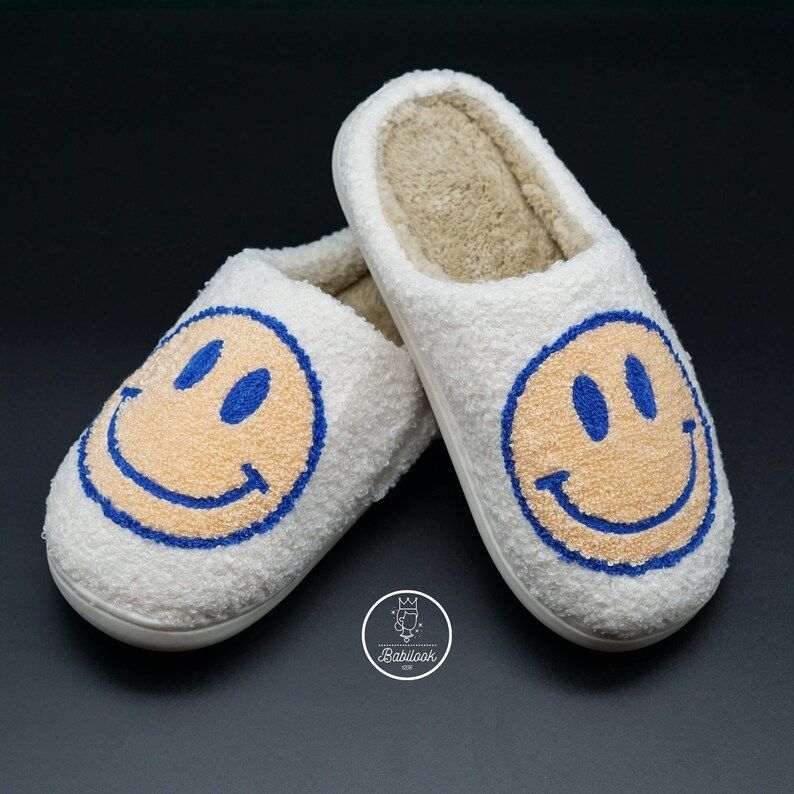 Happy Face Slippers/ Smile Slippers/ Indoor Slippers/ Bedroom | Etsy | Etsy (US)