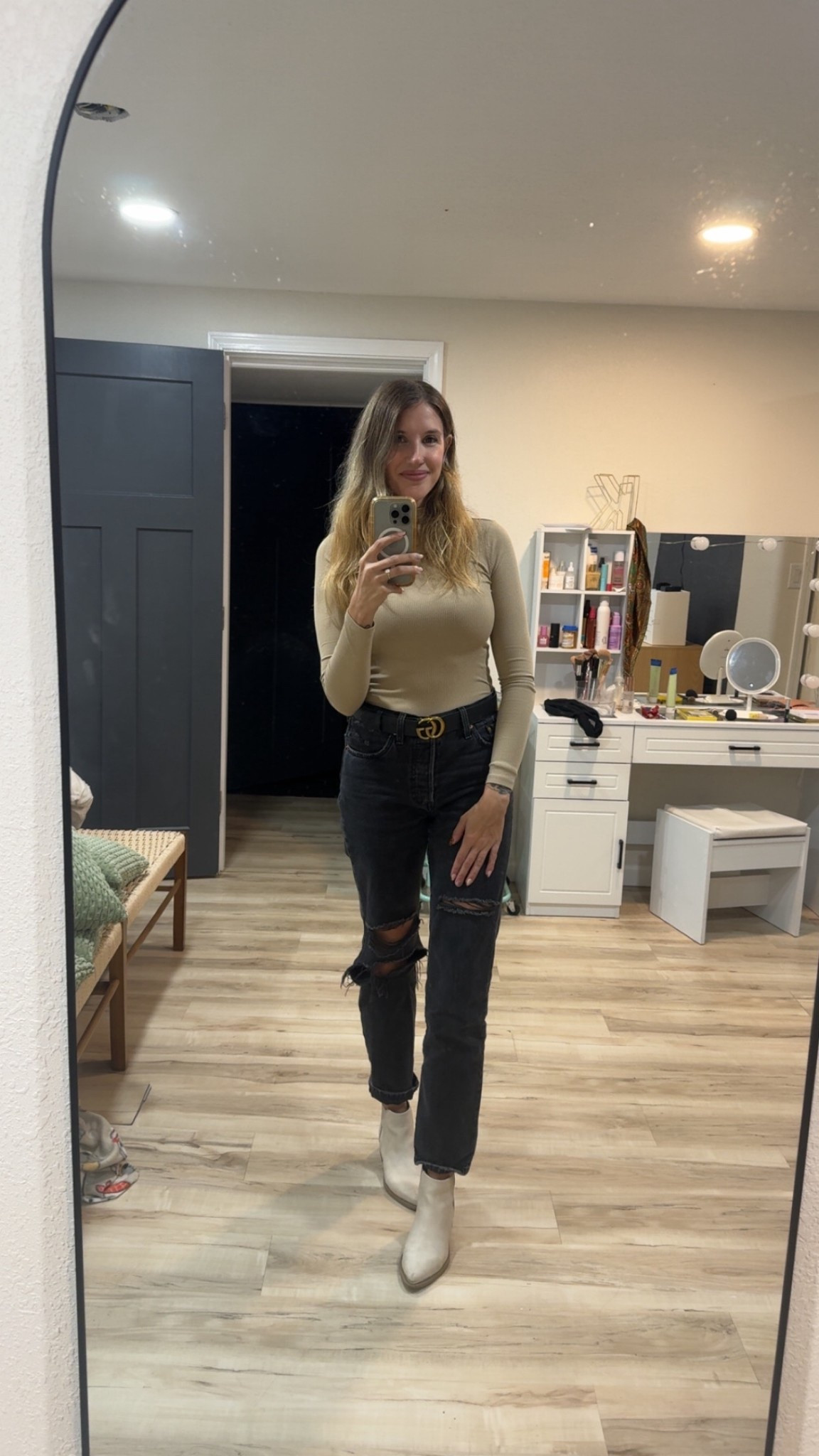 Perfect everyday fall look. I love these mock neck shirts from Amazon. Paired with booties and black denim it makes the perfect fall outfit. 

#LTKStyleTip #LTKHalloween #LTKSeasonal