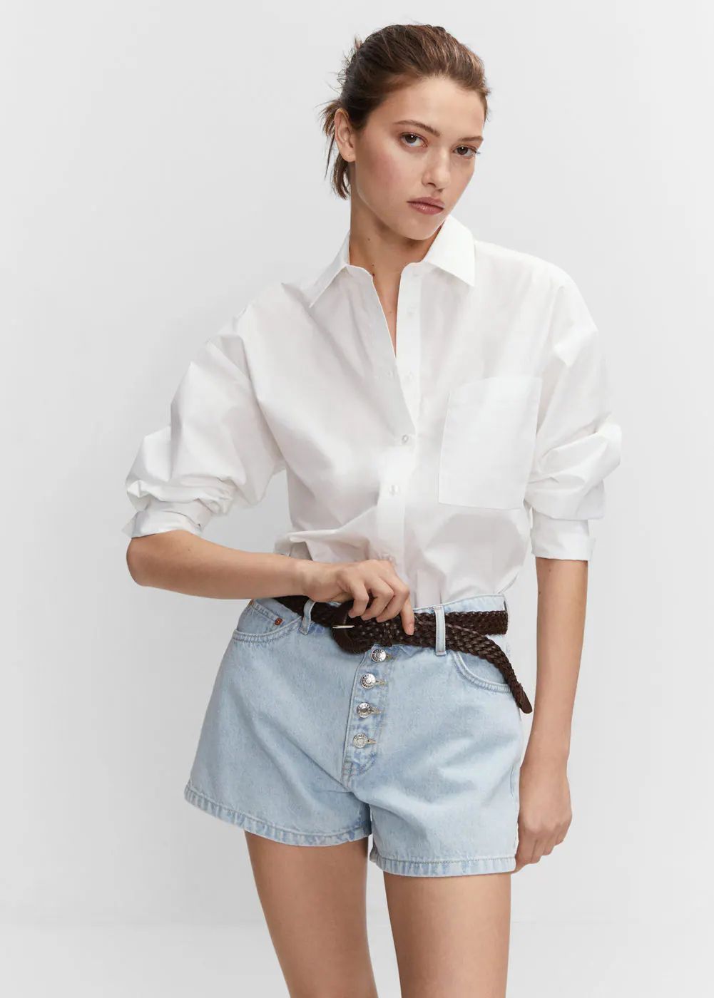 Oversize cotton shirt | MANGO (UK)