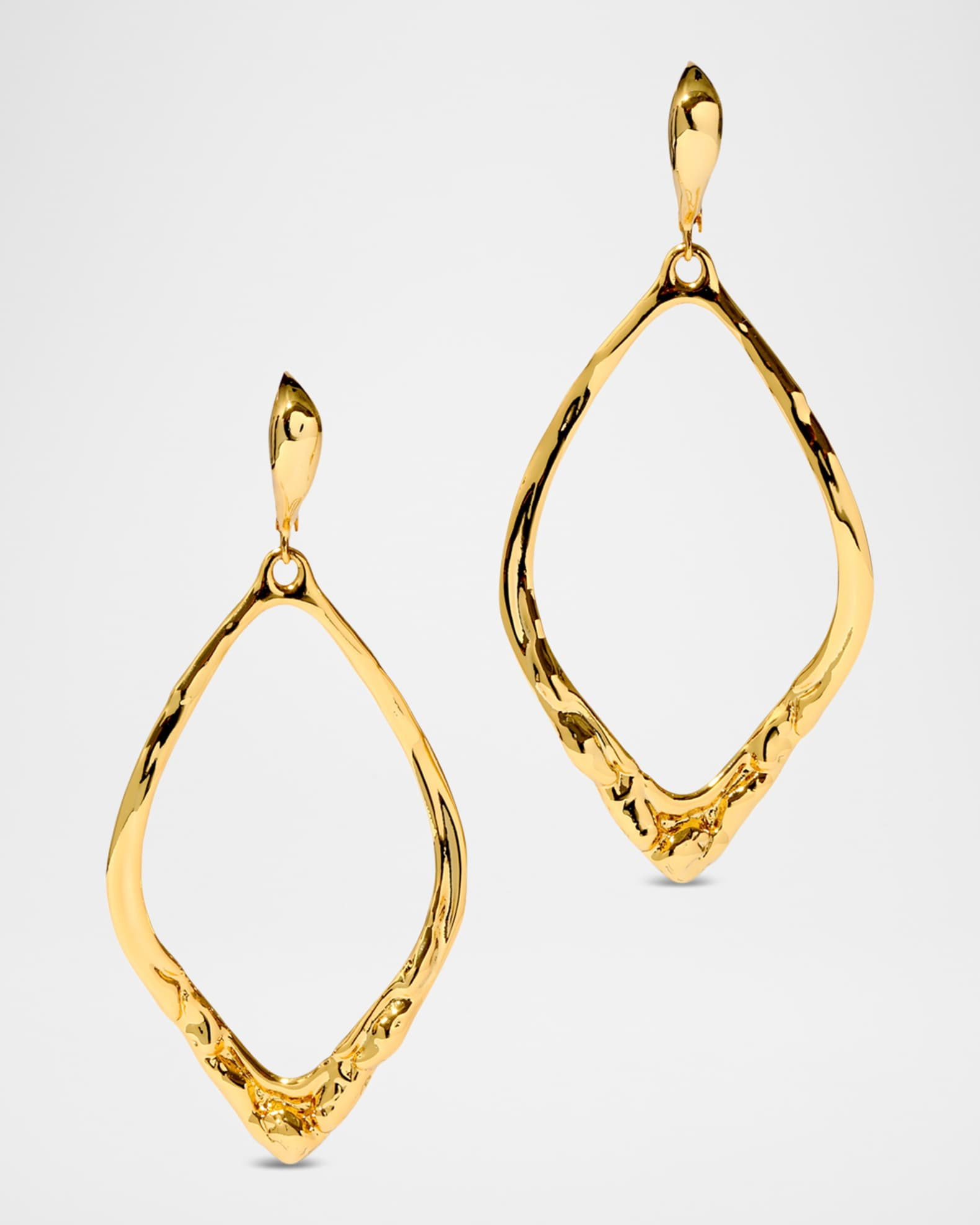 Brut Gold-Plated Open Oval Earrings | Neiman Marcus
