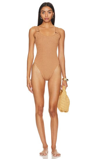 Domino One Piece in Metallic Cocoa | Revolve Clothing (Global)