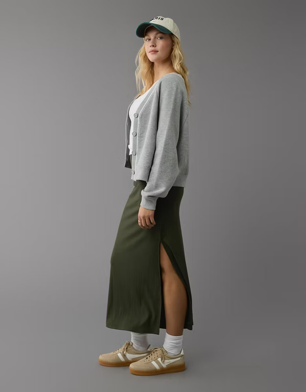 AE High-Waisted Column Maxi Skirt | American Eagle Outfitters (US & CA)