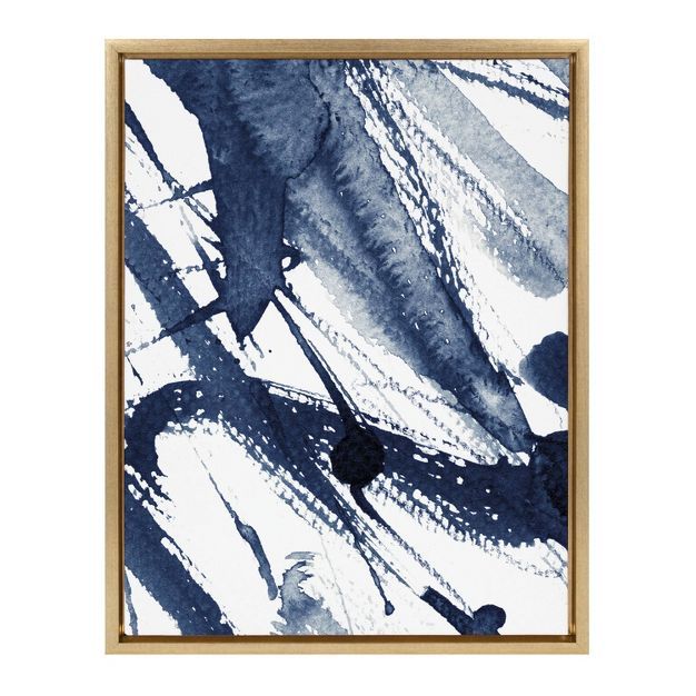 18&#34; x 24&#34; Sylvie Indigo Watercolor Framed Canvas by Amy Peterson Gold - Kate &#38; Laurel... | Target