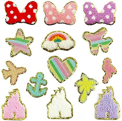 14 Pcs Iron on Patches Smiley Face Patch Cute Chenille Patches Decorative Repair Patches Heart Ha... | Amazon (US)