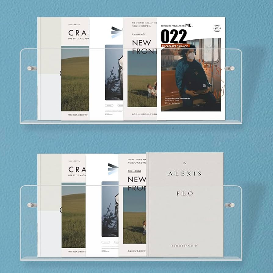 2PACK Acrylic Brochure Holder Wall Mount Clear Hanging Magazine Rack Bookshelf Comic Display Stan... | Amazon (US)