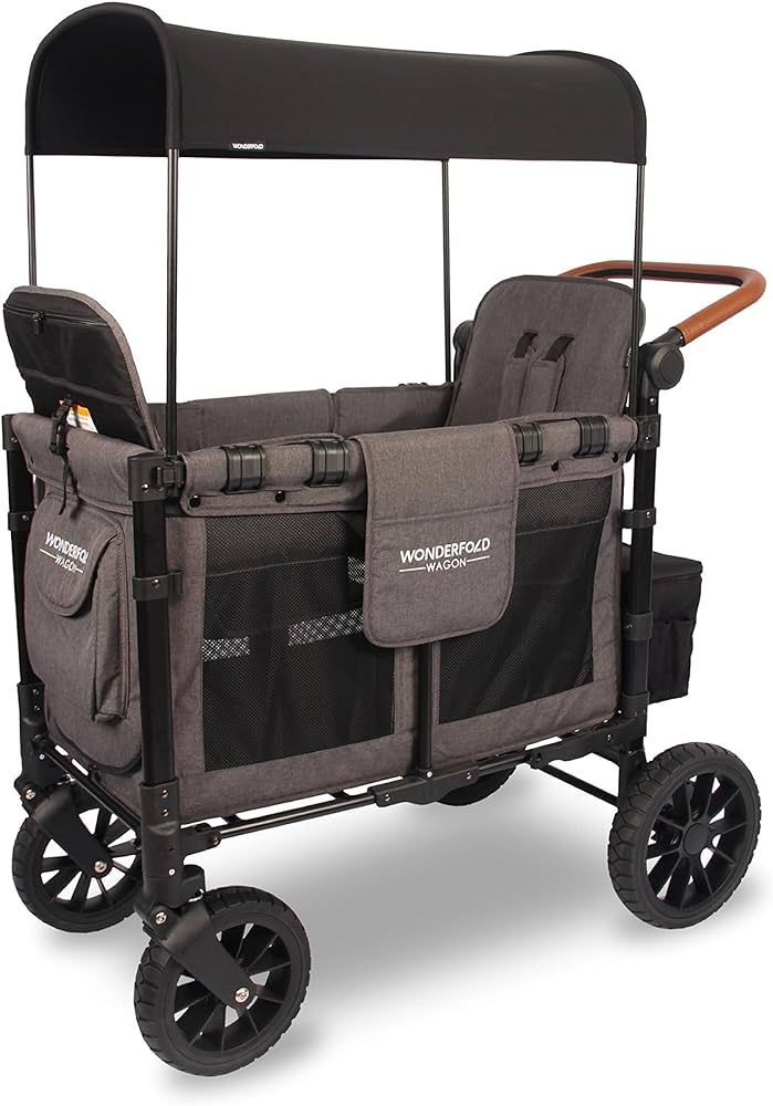 WONDERFOLD W2 Luxe Double Stroller Wagon Featuring 2 High Face-to-Face Seats with Magnetic Buckle... | Amazon (US)