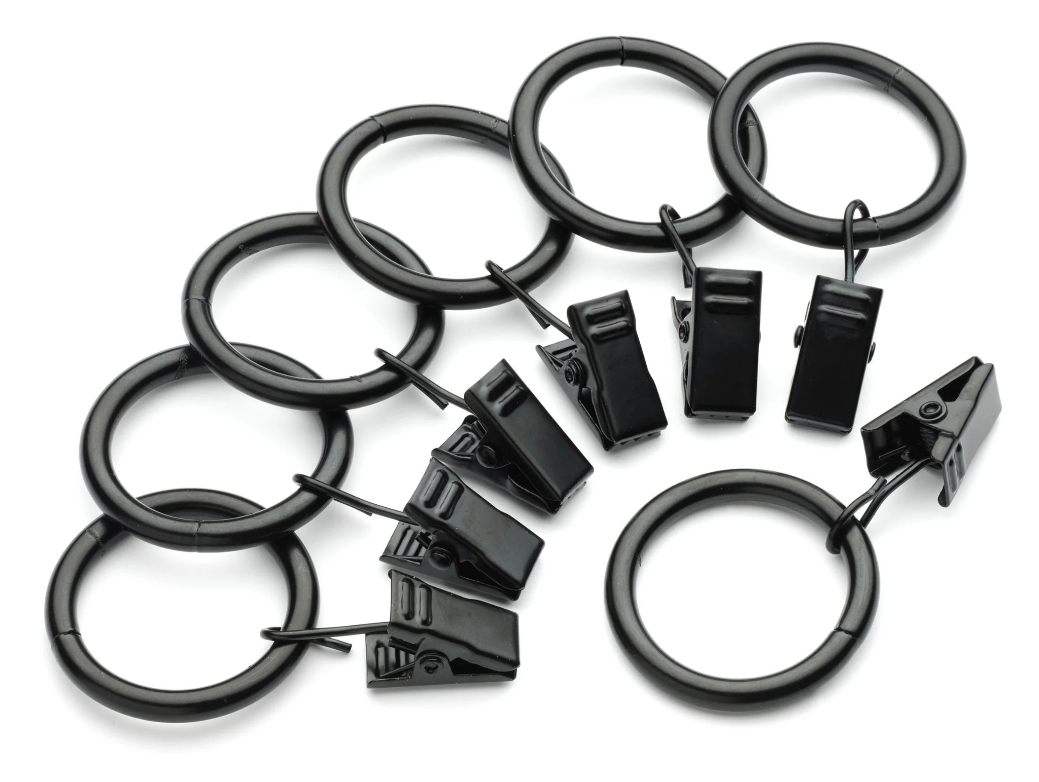1 Inch Metal Curtain Clip Rings in Black, Set of 20 | Walmart (US)