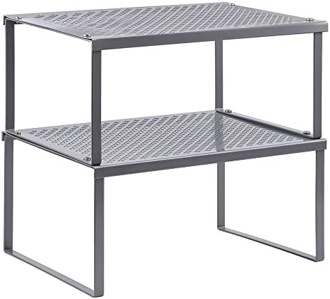 NEX Kitchen Shelf Organizer for Cabinet Counter Cupboard Pantry, Stackable & Expandable, Dark Sil... | Amazon (US)