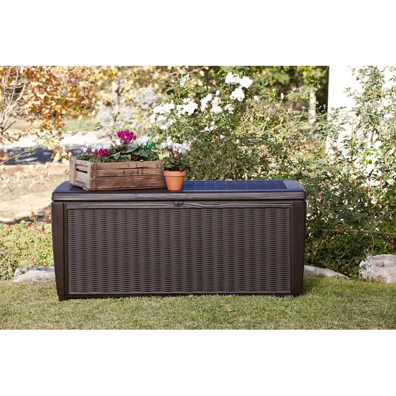 Winston Porter Arrio 135 Gallons Gallon Water Resistant Deck Box with Lock | Wayfair North America