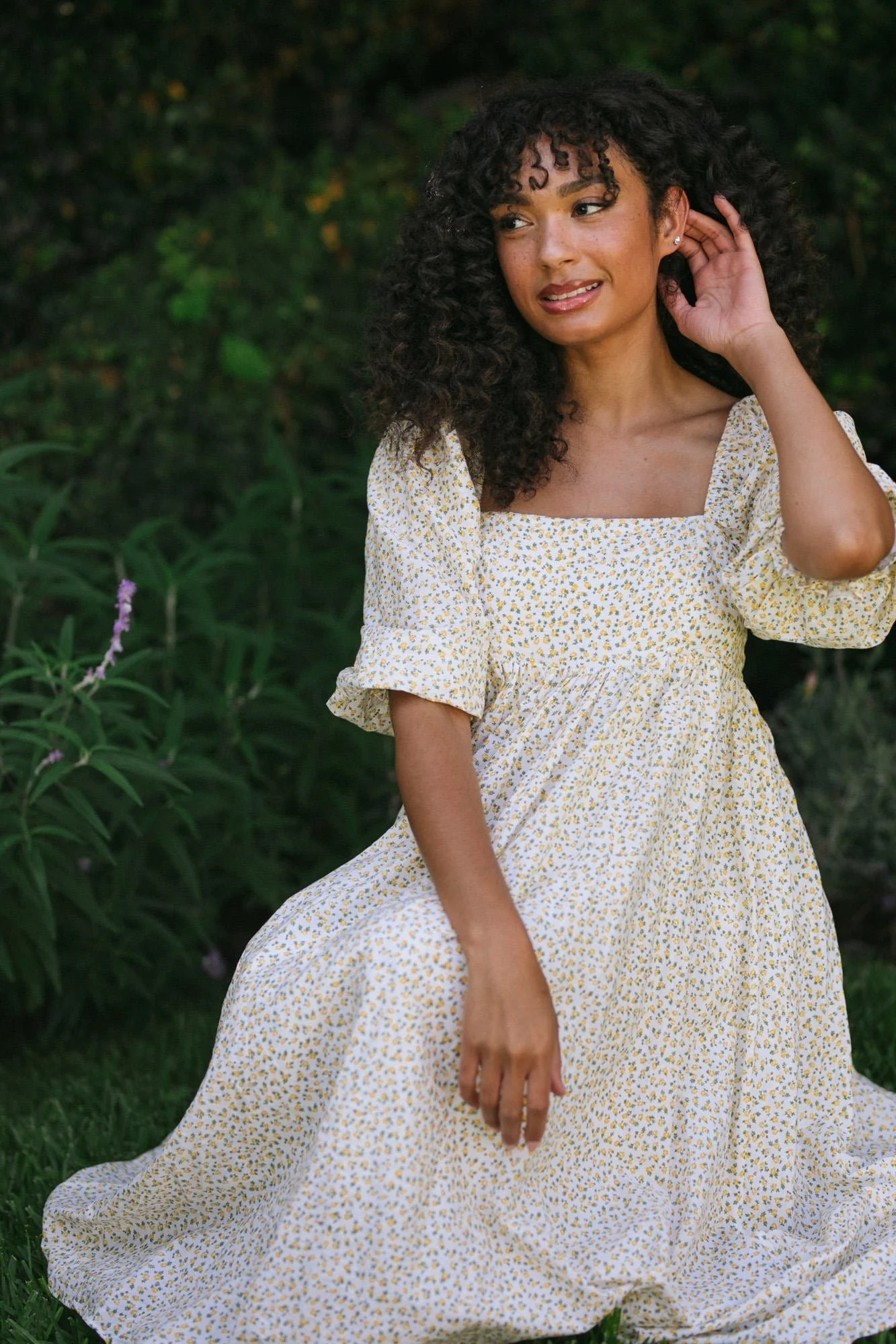 Renata Babydoll Midi Dress | Morning Lavender