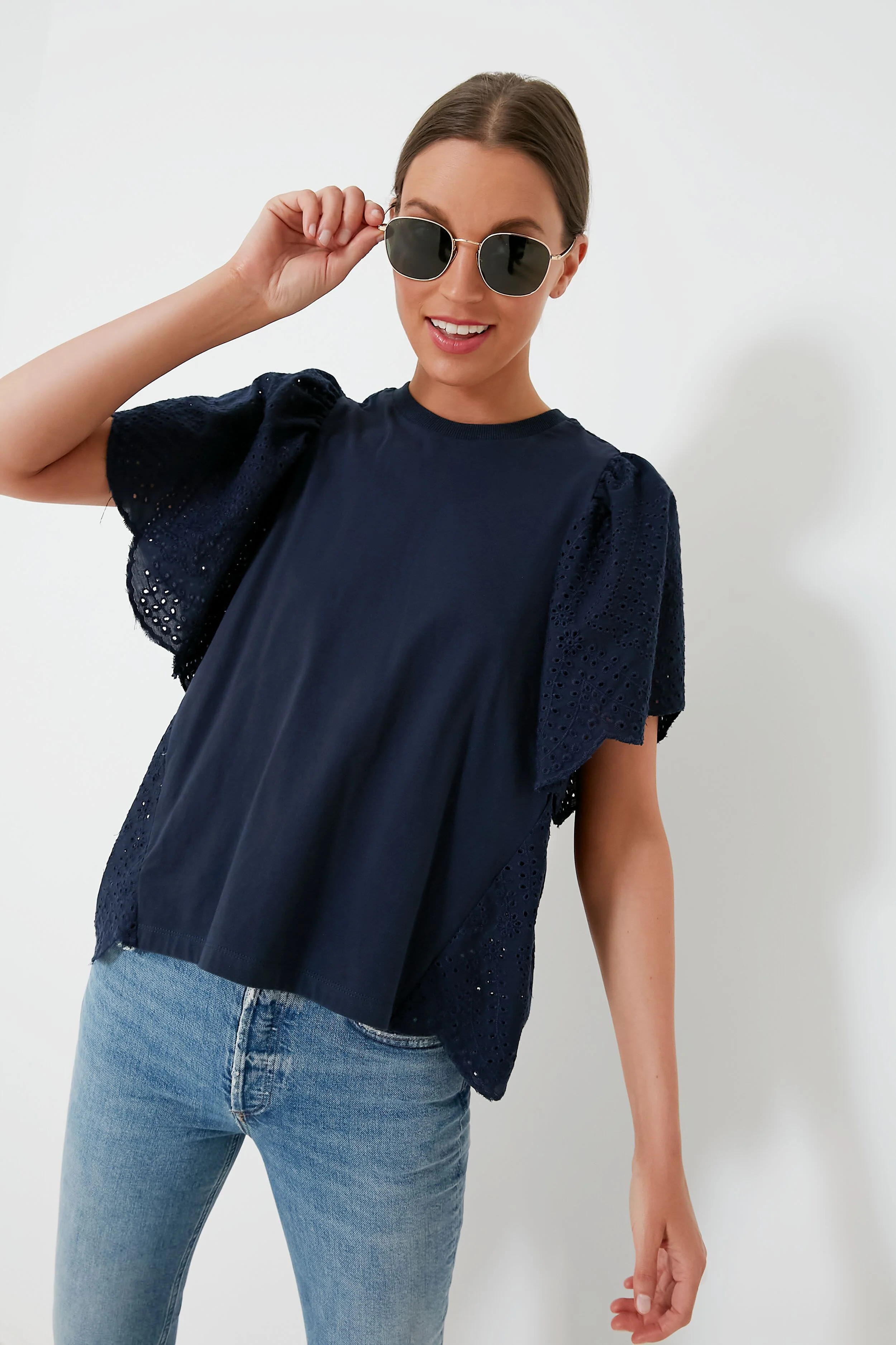 Navy Eyelet Emi Tee 
                Pomander Place | Tuckernuck (US)