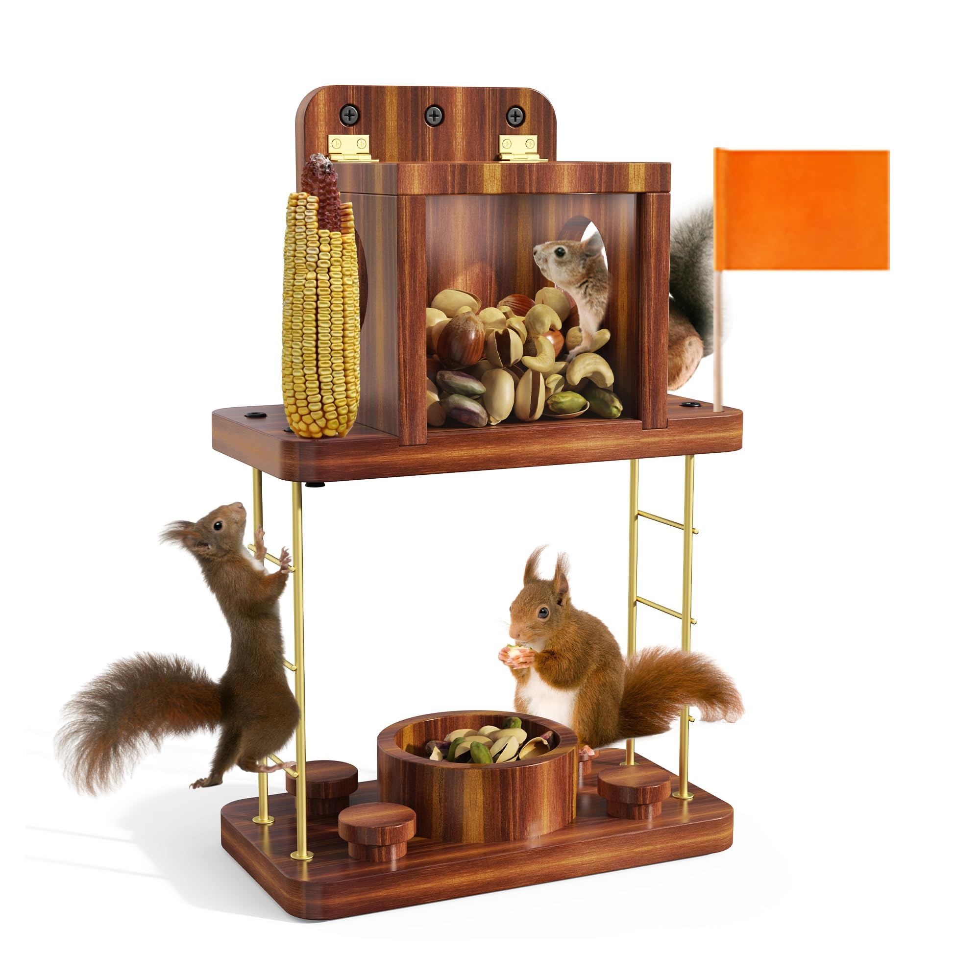 Squirrel Feeders for Outside, Wooden Squirrel House for Outdoors, Hang Squirrels Picnic Table Fee... | Amazon (US)