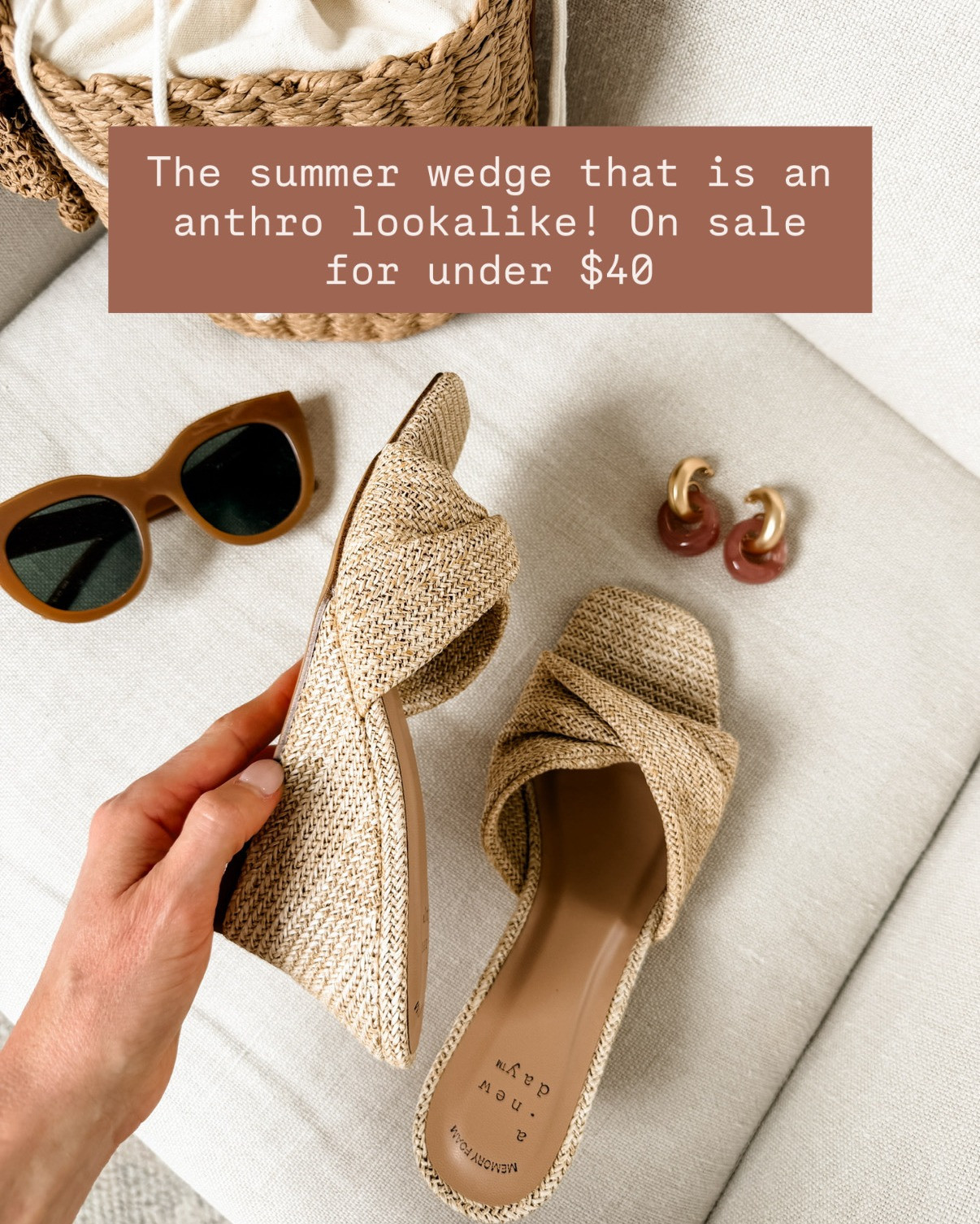 These wedges look exactly like a pair I have on Anthropologie, but these are a fraction of the price! They're even on sale!

Loverly Grey, Target sale, wedges, summer shoes, sandals 

 #LTKSeasonal #LTKSaleAlert