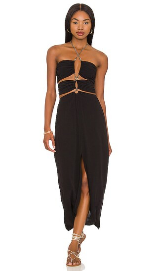 Luana Detail Long Dress in Black | Revolve Clothing (Global)