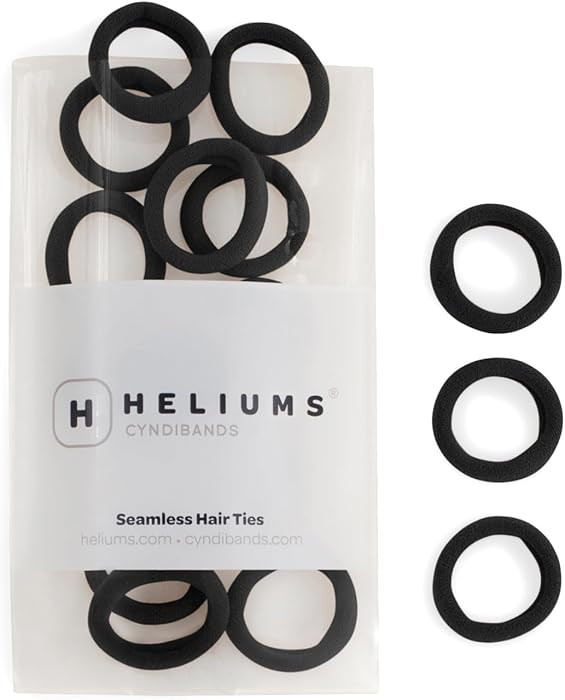 Heliums Small Soft Hair Ties - Black - 1 Inch Mini Nylon Bands, No Damage Ponytail Holders for Ki... | Amazon (US)