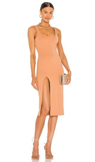 Thom Midi Dress in Nude | Revolve Clothing (Global)