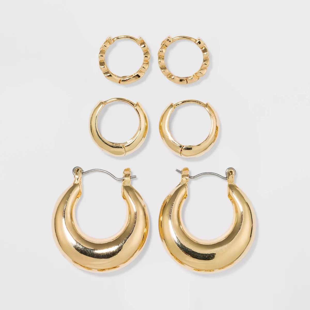 Trio Hoop Earring Set 3pc - Wild Fable™  Gold | Target