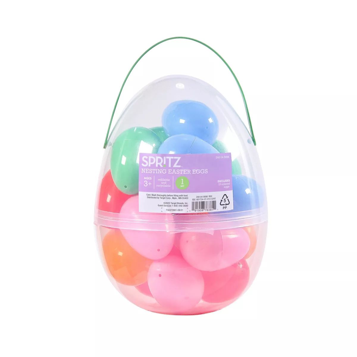 Plastic Eggs in Egg Nesting Easter Eggs Mixed Colors - Spritz™ | Target