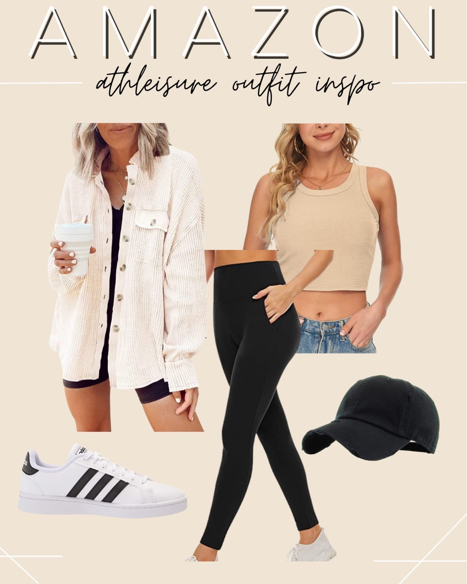 Amazon Athleisure Outfit - Outfit Styling - Amazon - Corduroy Shirt - Cream Crop 

#LTKfit #LTKstyletip