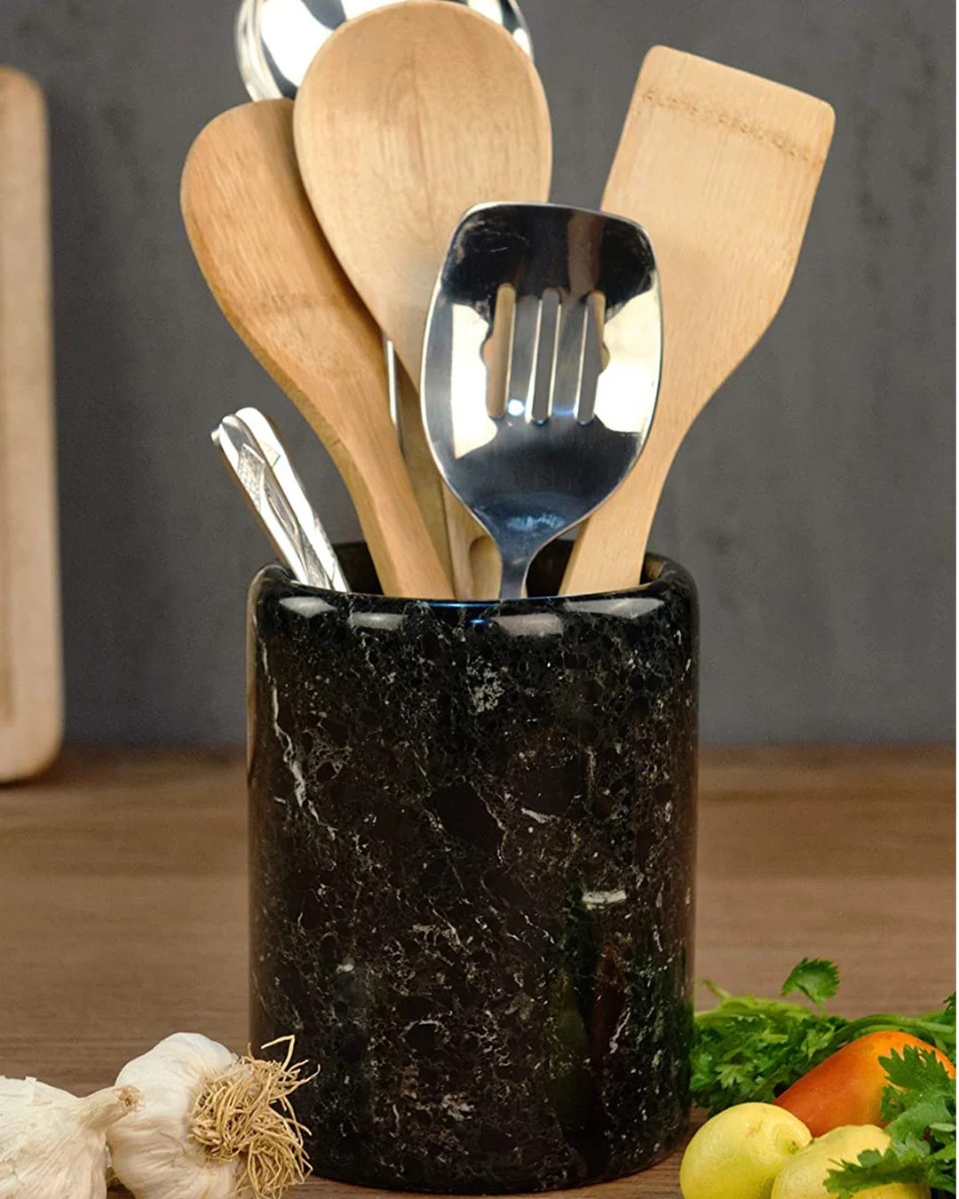 Utensil Holder Countertop Marble Kitchen Utensils Set Organizer 5.5x6.5 Inch Utensil Holders Home... | Etsy (US)